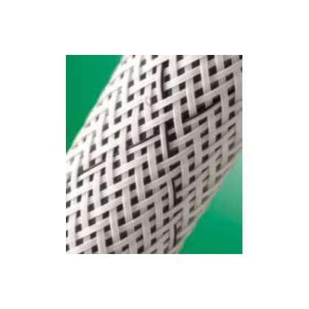 Techflex Braided Cable Sleeve, 1 ft, Polyester, Black; White FRN0.50TB